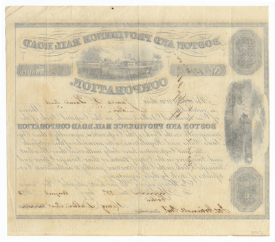Boston and Providence Rail Road Corporation Stock Certificate