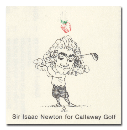 Callaway Golf Company Stock Certificate (Isaac Newton Playing Golf)