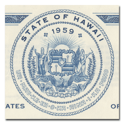 State of Hawaii Bond Certificate
