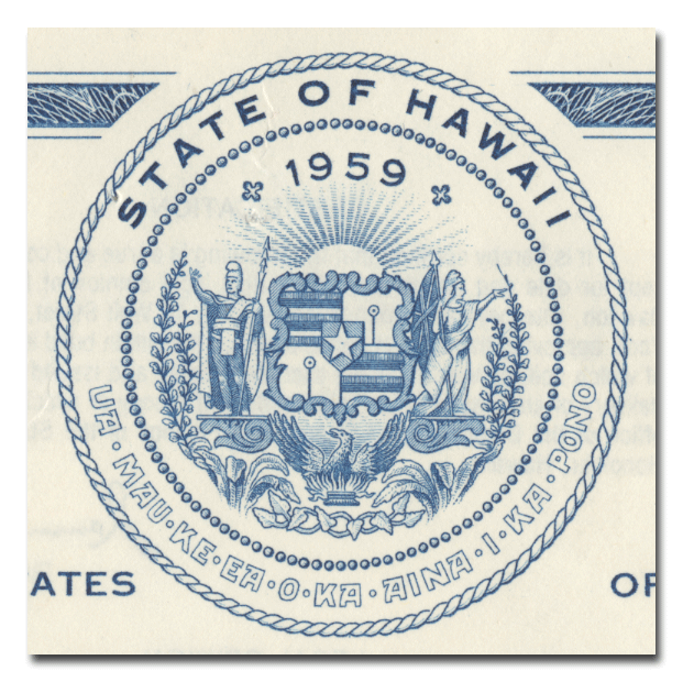 State of Hawaii Bond Certificate