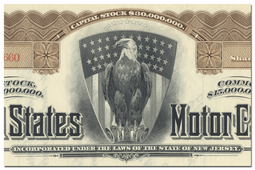 United States Motor Company Stock Certificate