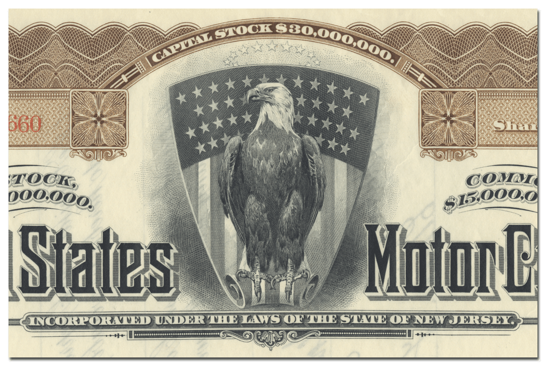 United States Motor Company Stock Certificate