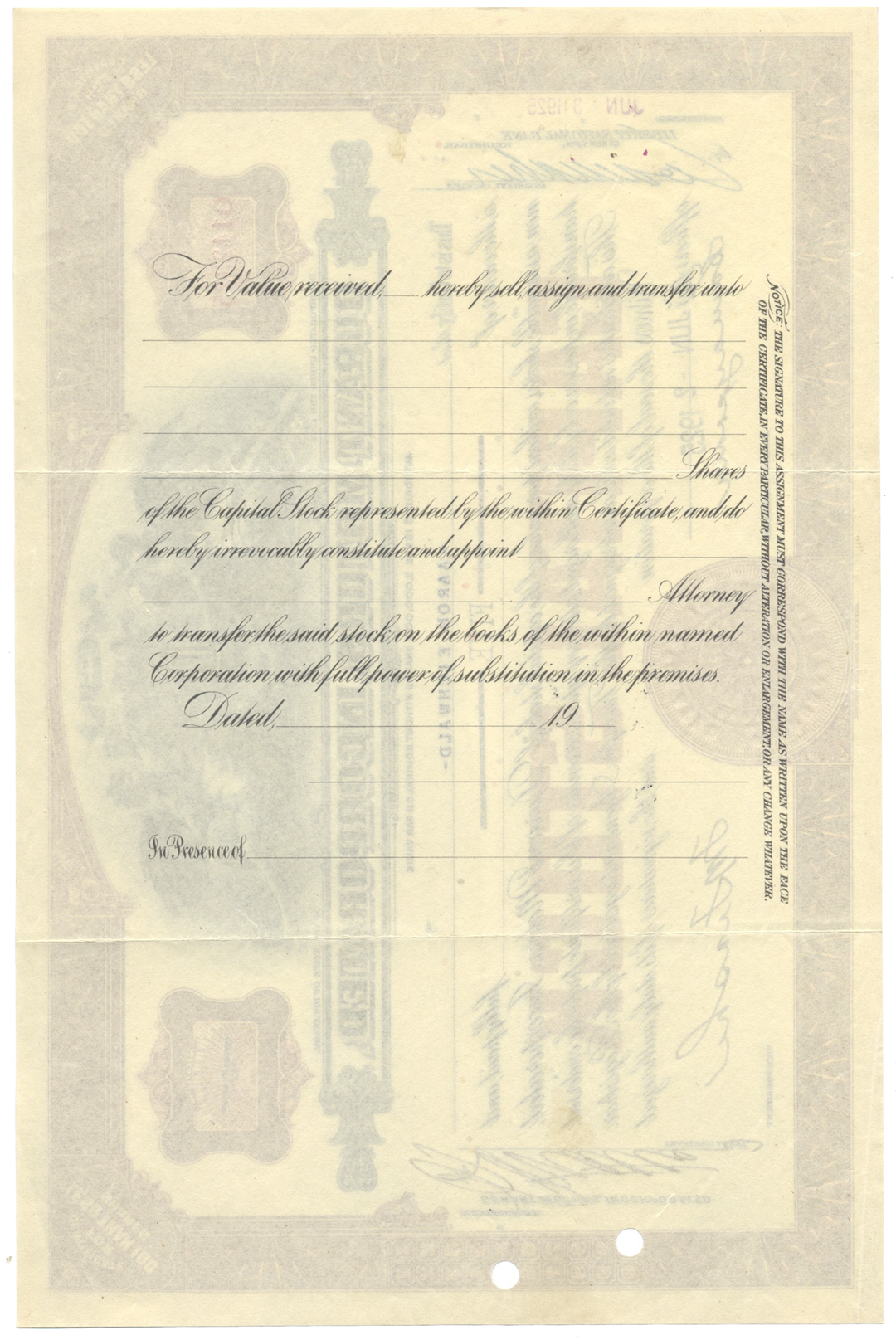 Durant Motors, Incorporated Stock Certificate