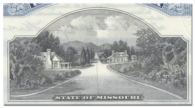 State of Missouri Bond Certificate Signed by Governor Guy Brasfield Park