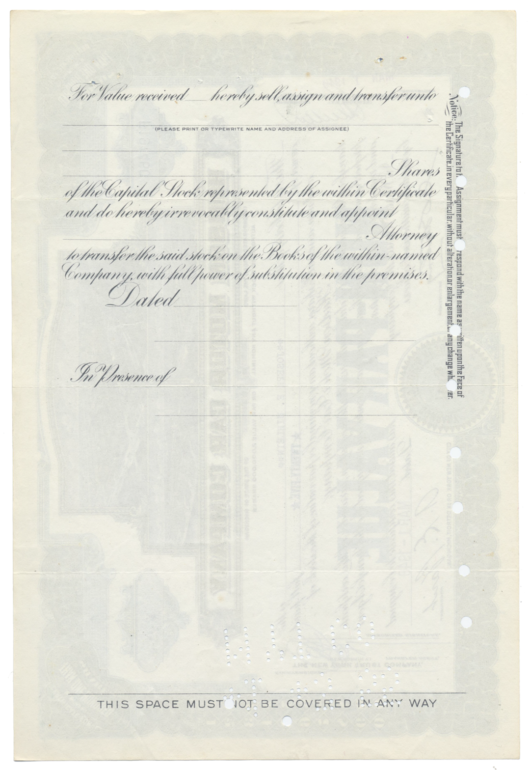 Hudson Motor Car Company Stock Certificate