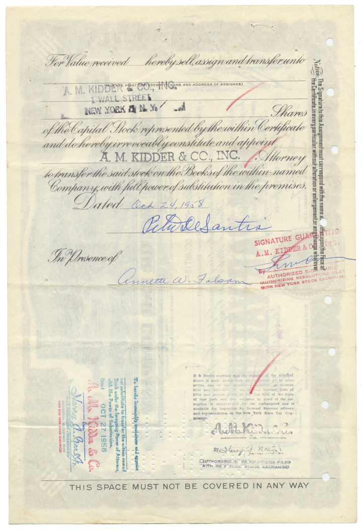 Hudson Motor Car Company Stock Certificate