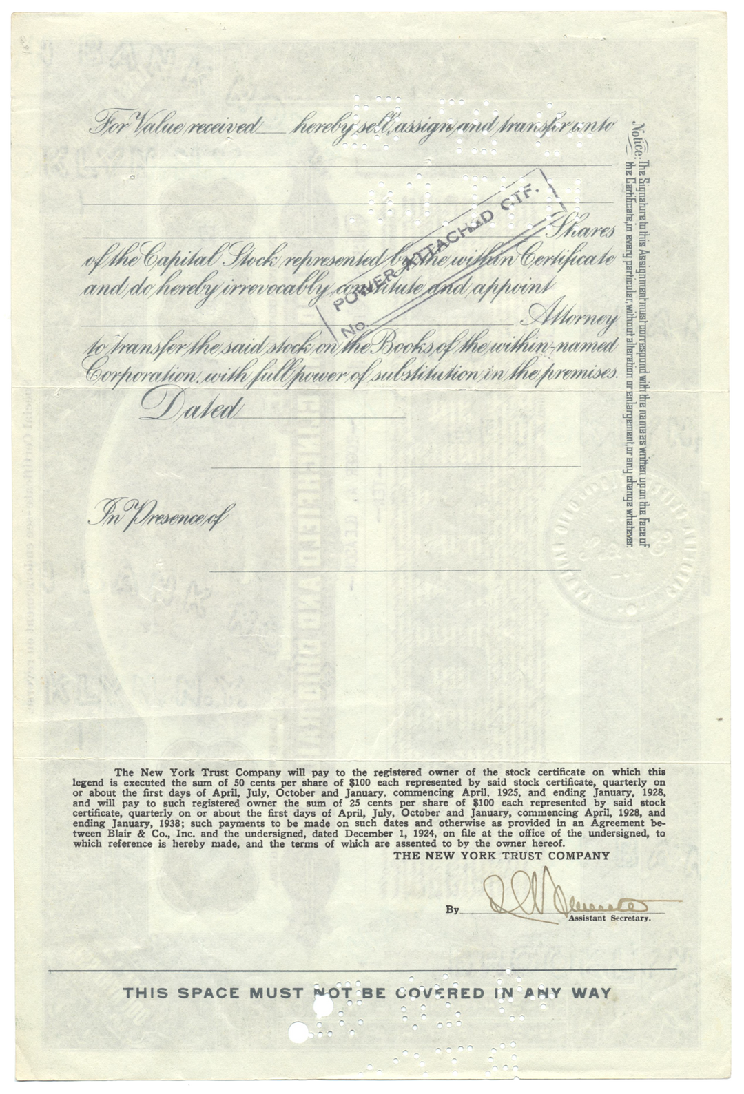 Carolina, Clinchfield and Ohio Railway Stock Certificate