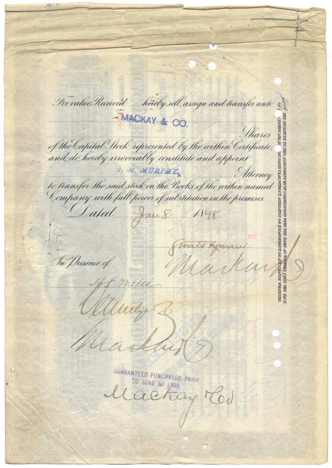 Chicago Terminal Transfer Railroad Company Stock Certificate