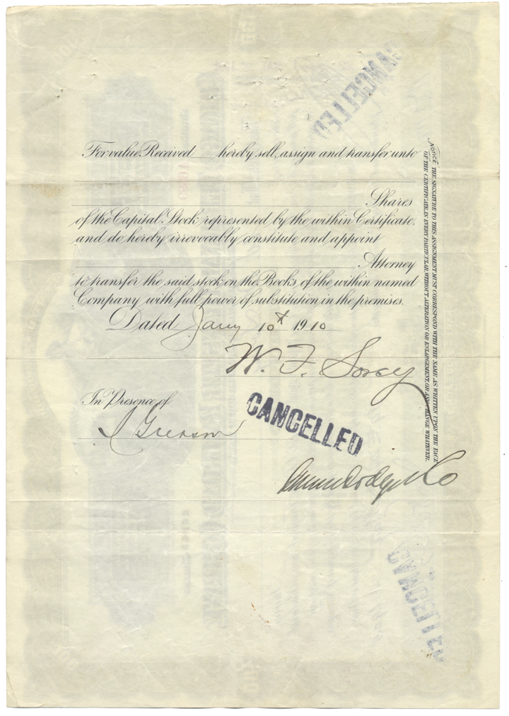 Chicago Terminal Transfer Railroad Company Stock Certificate