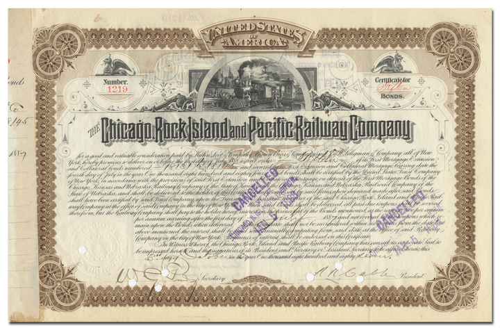 Chicago, Rock Island and Pacific Railway Company Bond Certificate