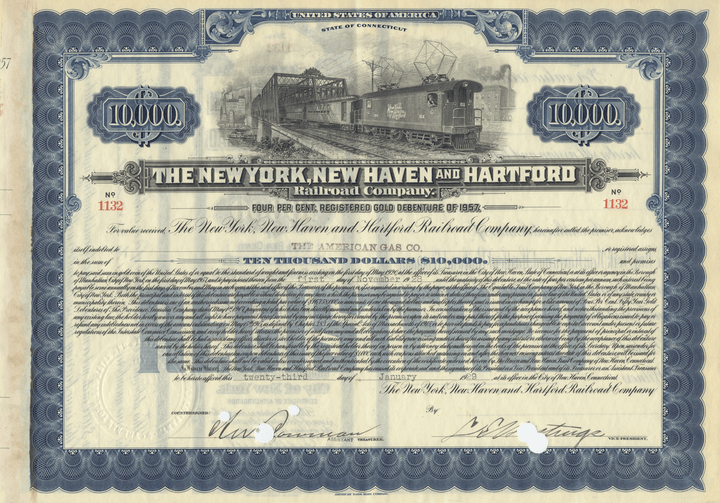 New York, New Haven and Hartford Railroad Company Bond Certificate