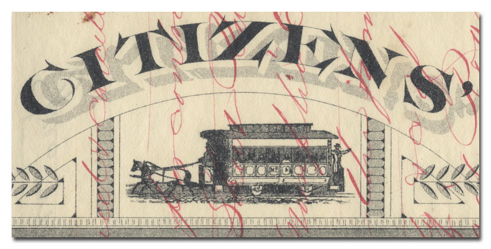 Citizens' Street Railroad Company of Shelby County, Tennessee Stock Certificate