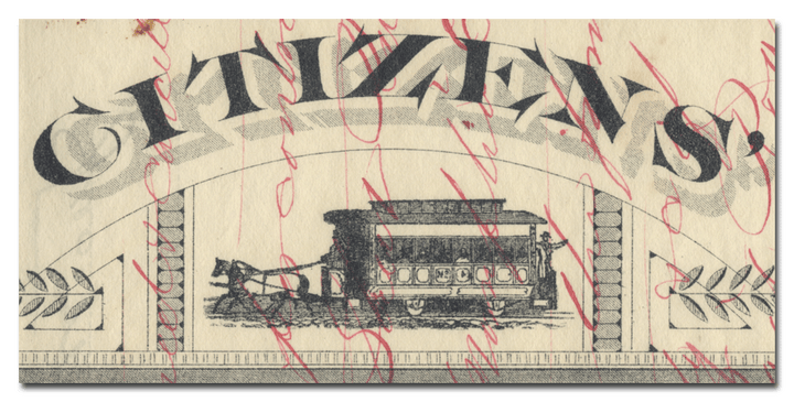 Citizens' Street Railroad Company of Shelby County, Tennessee Stock Certificate