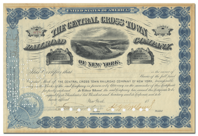 Central Cross Town Railroad Company Stock Certificate