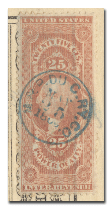 Milwaukee and Prairie du Chien Railway Company Stock Certificate (Revenue Stamp)