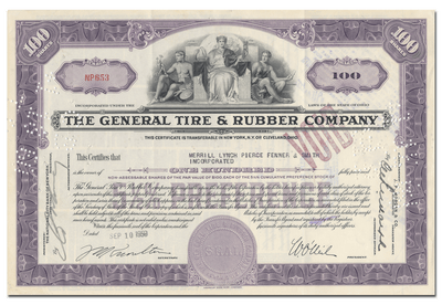 General Tire & Rubber Company Stock Certificate