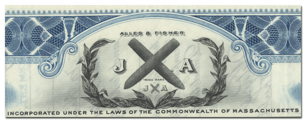 Alles & Fisher, Inc. Stock Certificate