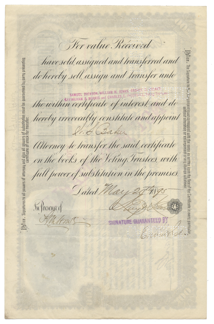 Choctaw, Oklahoma and Gulf Railroad Company Stock Certificate