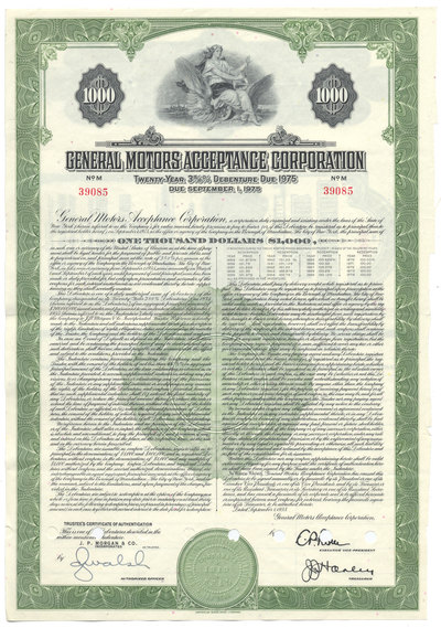 General Motors Acceptance Corporation Bond Certificate