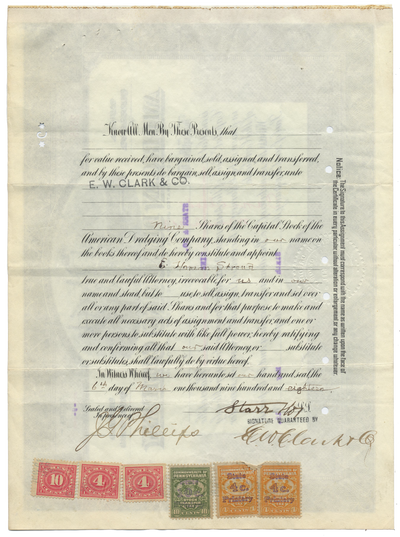 American Dredging Company Stock Certificate