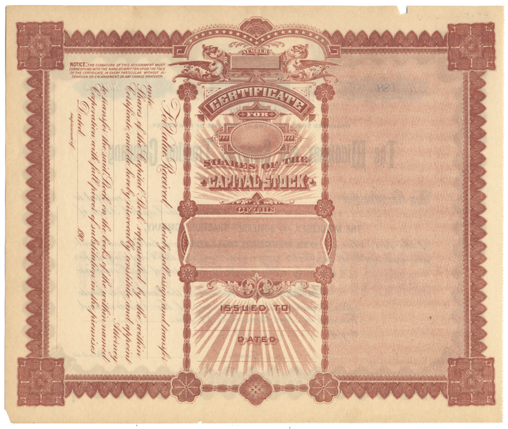 Middlesex and Somerset Traction Company Stock Certificate