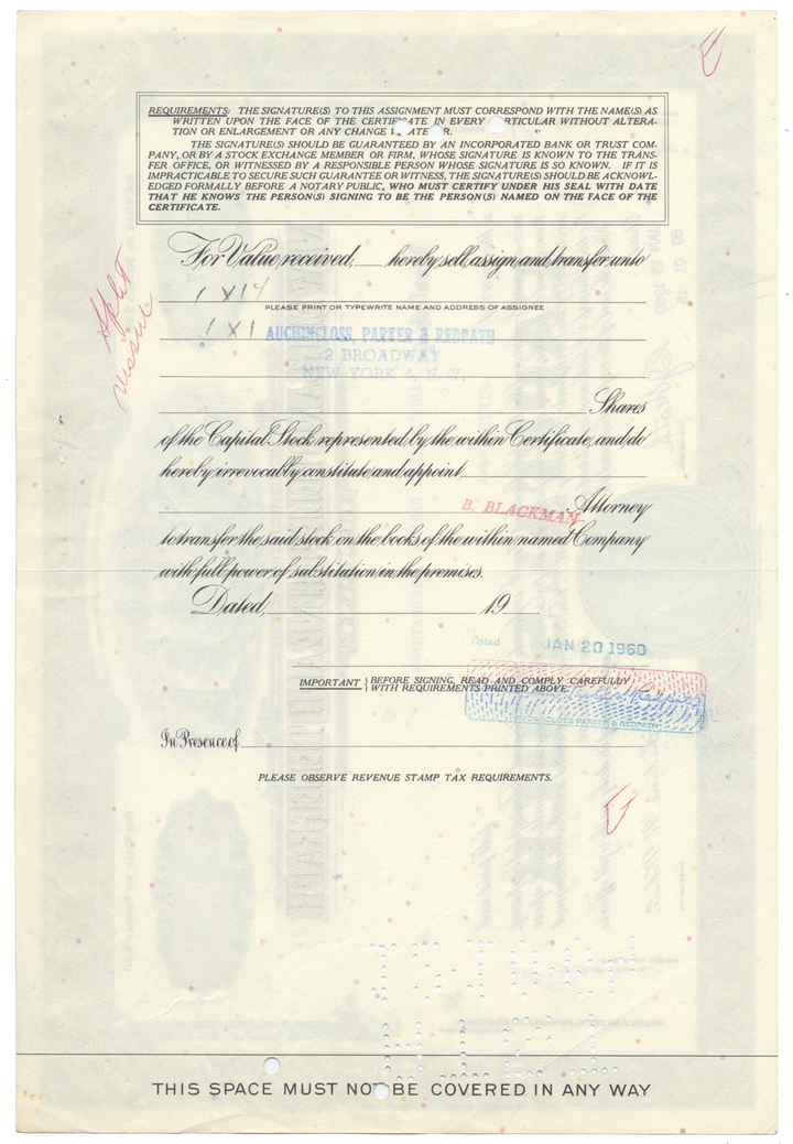 New England Telephone and Telegraph Company Stock Certificate