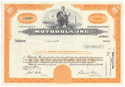 Motorola, Inc. Stock Certificate