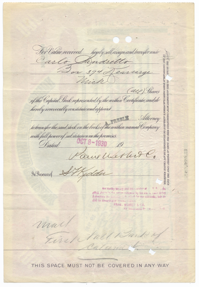 North Butte Mining Company Stock Certificate