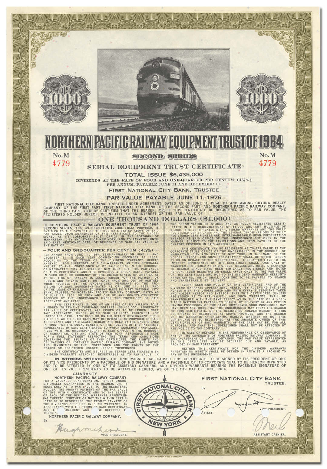 Northern Pacific Railway Company Bond Certificate