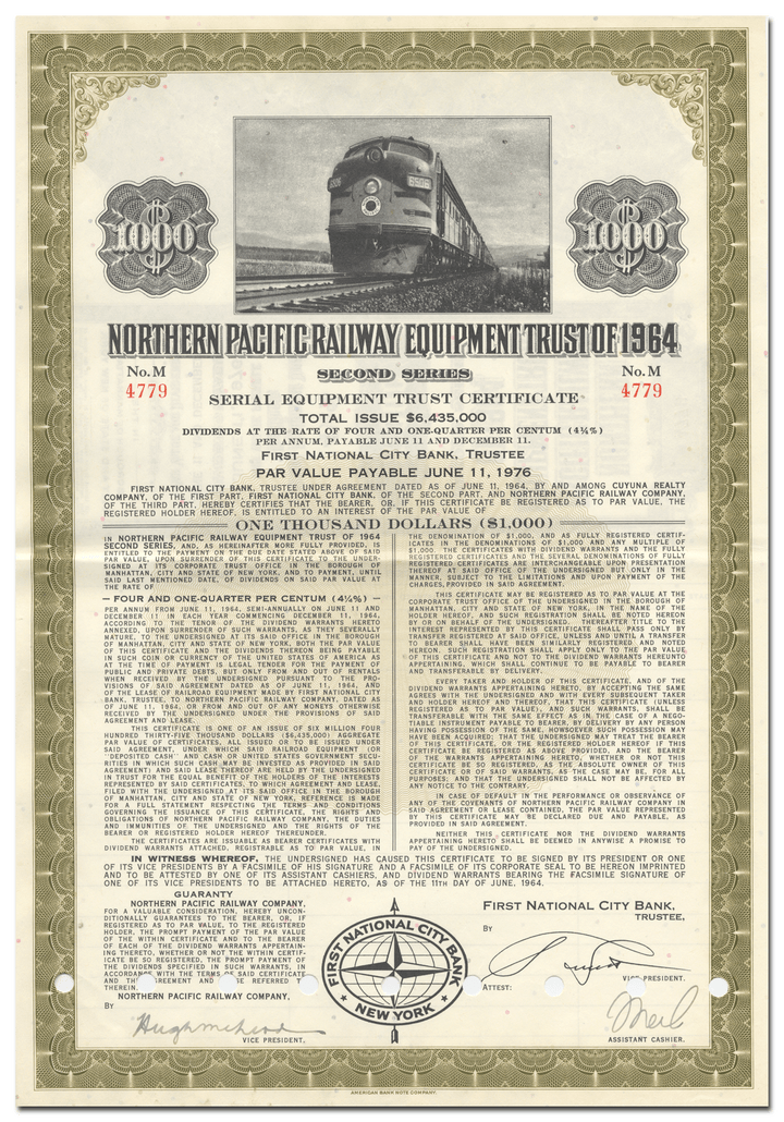 Northern Pacific Railway Company Bond Certificate