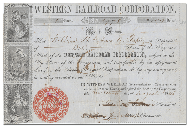 Western Railroad Corporation Stock Certificate