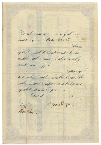 Tennessee Coal, Iron and Railroad Company Stock Certificate