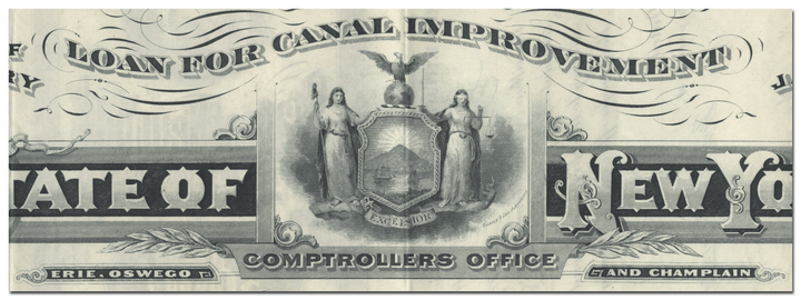 State of New York Canal Improvement Bond Certificate