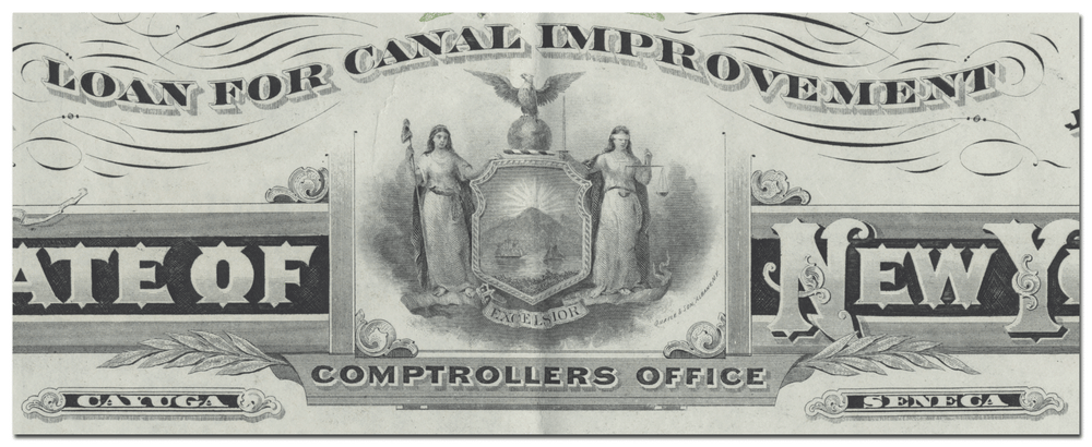 State of New York Canal Improvement Bond Certificate