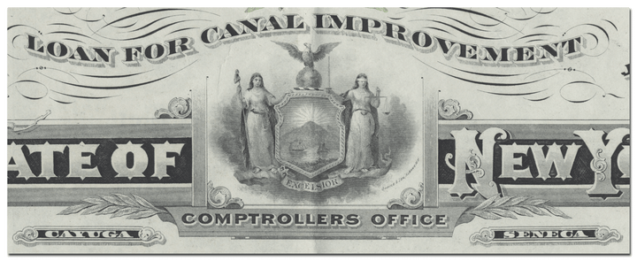 State of New York Canal Improvement Bond Certificate