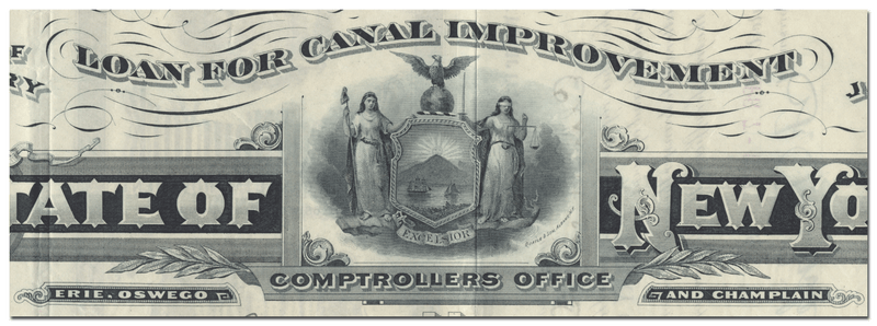 State of New York Canal Improvement Bond Certificate