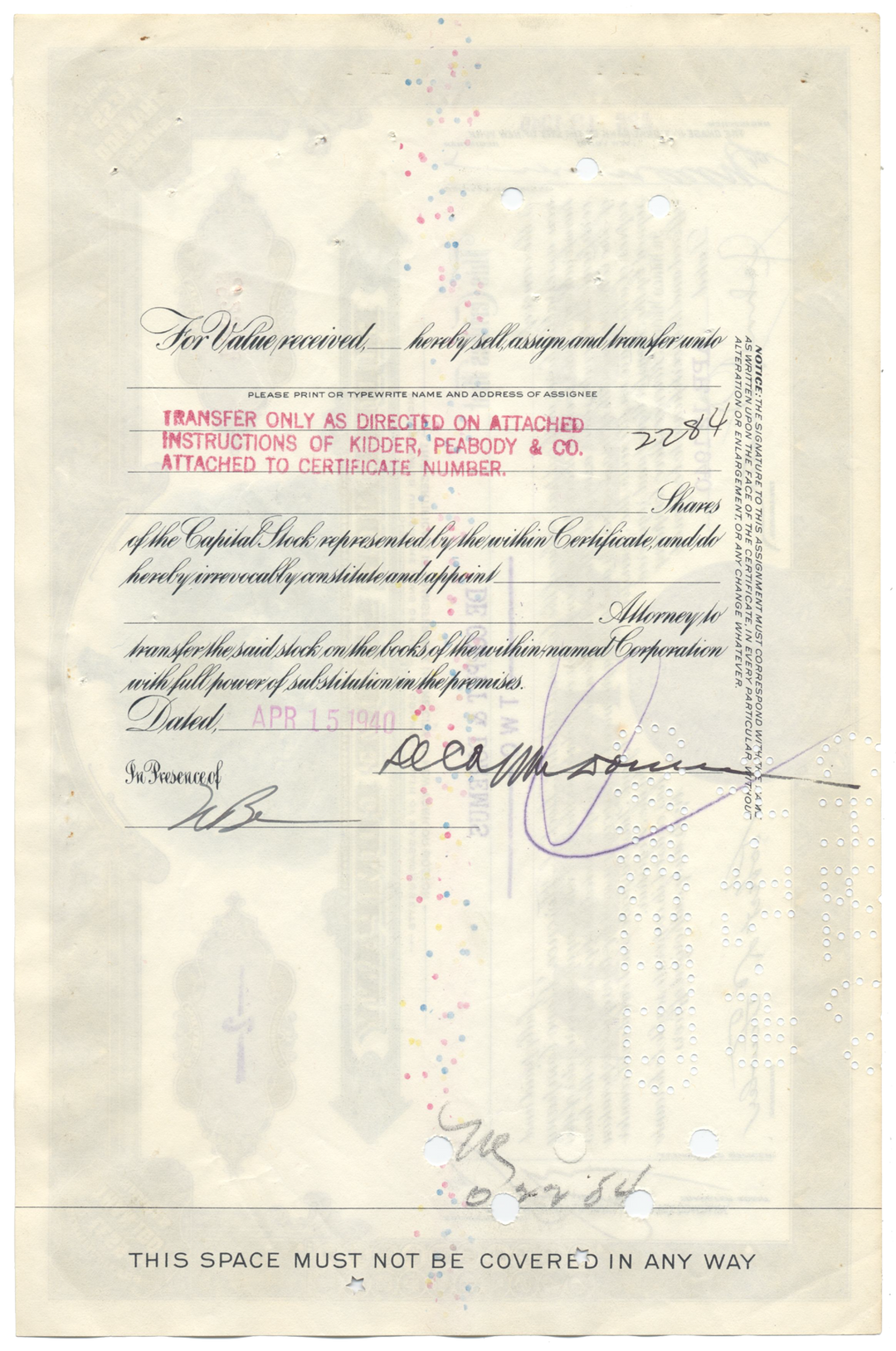 Florence Stove Company Stock Certificate