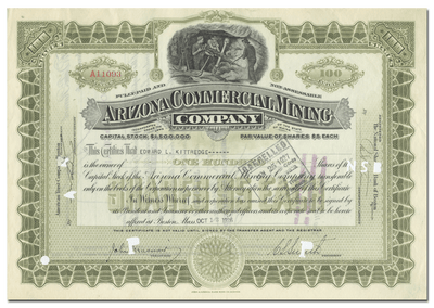 Arizona Commercial Mining Company Stock Certificate