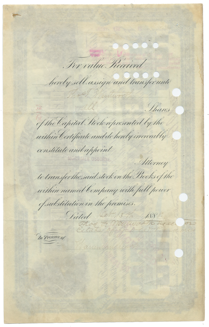 Buffalo, Rochester and Pittsburgh Railroad Company Stock Certificate