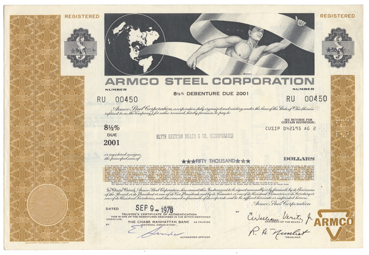 Armco Steel Corporation Bond Certificate