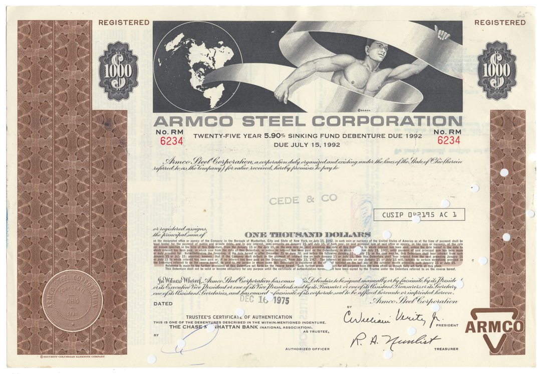 Armco Steel Corporation Bond Certificate