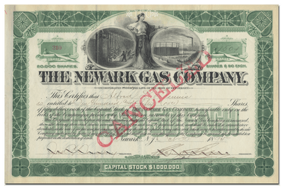 Newark Gas Company Stock Certificate