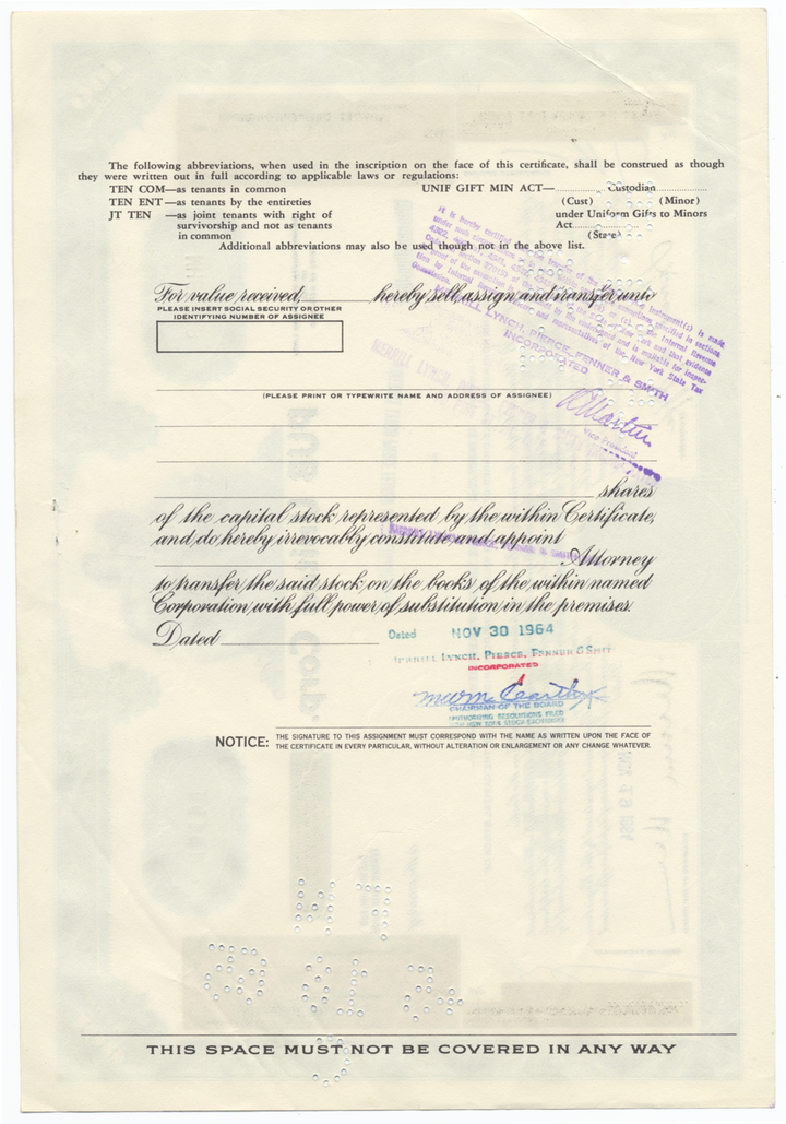 PUB United Corp. Stock Certificate