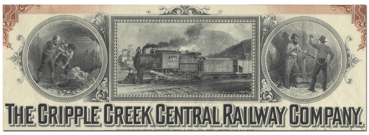 Cripple Creek Central Railway Company Stock Certificate