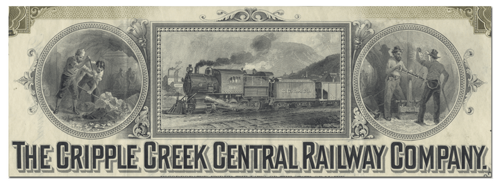 Cripple Creek Central Railway Company Stock Certificate