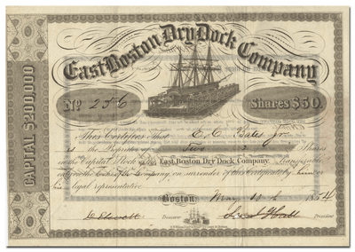 East Boston Dry Dock Company Stock Certificate
