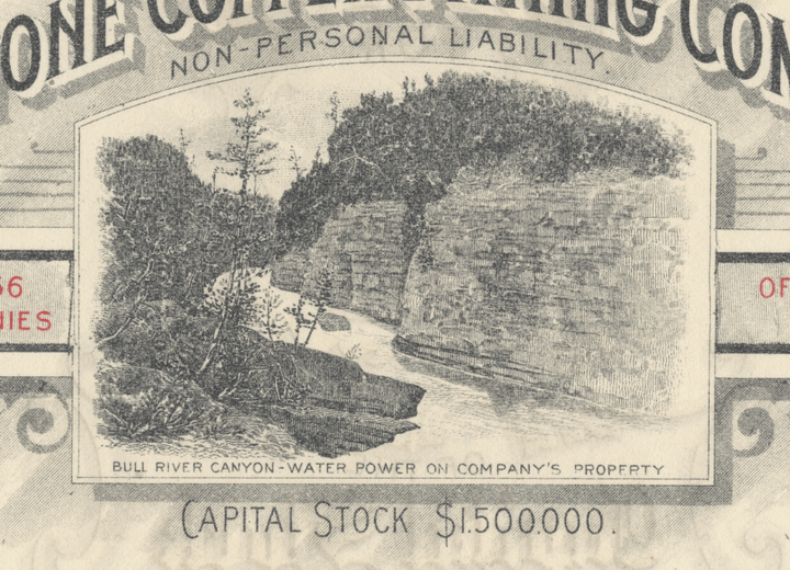 Chickamonstone Copper Mining Company, Limited Stock Certificate