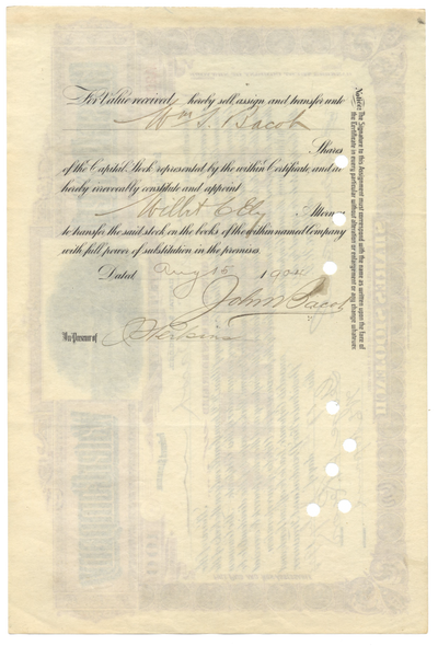 Consolidated Water Company of Utica, N. Y. Stock Certificate