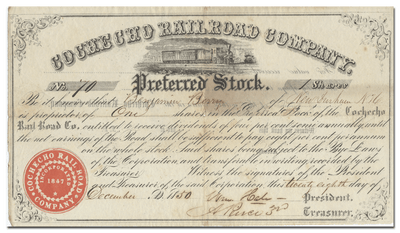 Cocheco Rail Road Company Stock Certificate