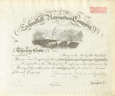 Schuylkill Navigation Company Stock Certificate